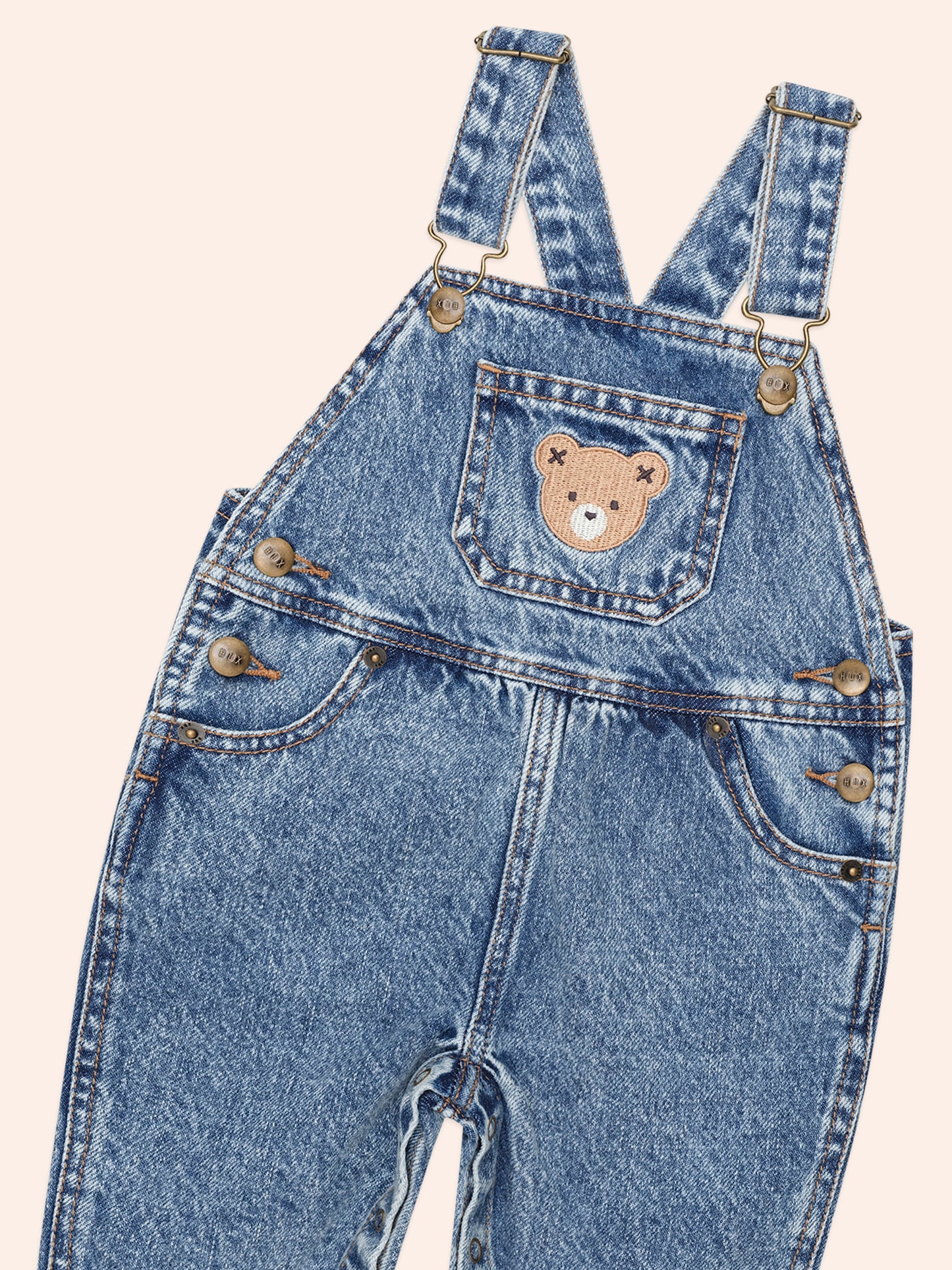 Huxbaby Dreamy Denim Overalls Denim Blue