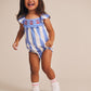 Huxbaby Seaside Cherry Stripe Playsuit Seaside / Almond Milk