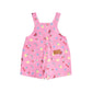 Huxbaby Pink Fruit Emoji Short Overalls Begonia Pink