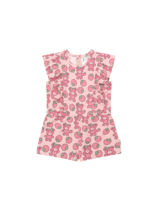 Huxbaby Berry Bear Frill Playsuit Candy