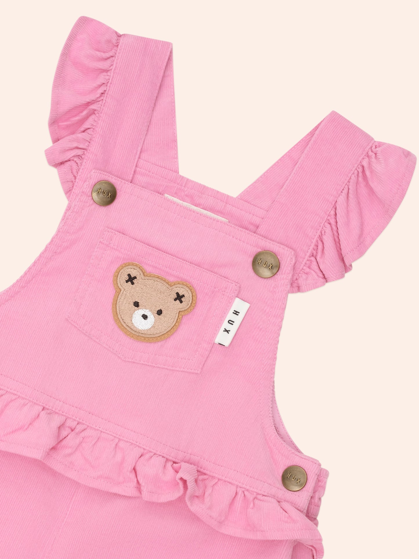 Huxbaby Classic Frill Cord Overall Strawberry