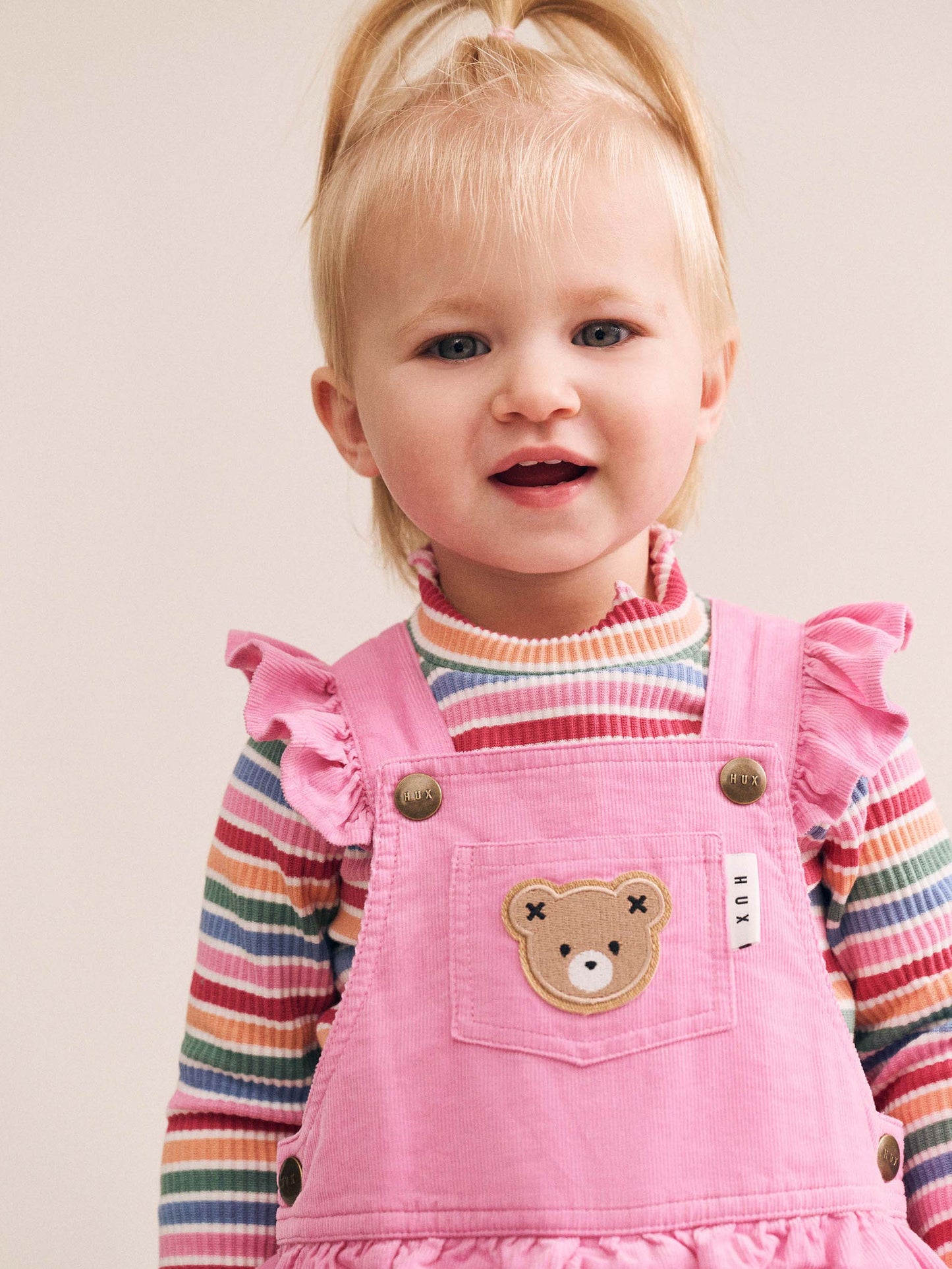 Huxbaby Classic Frill Cord Overall Strawberry