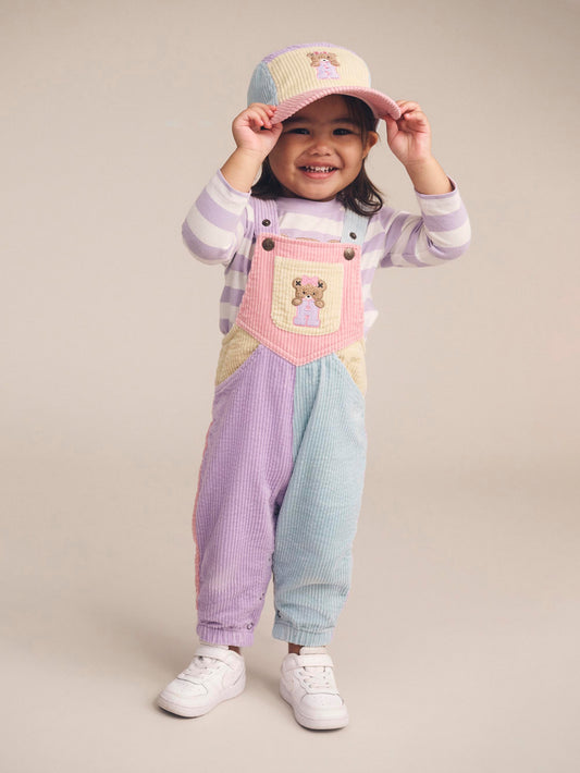 Huxbaby Colourblock Overalls Blush Multi