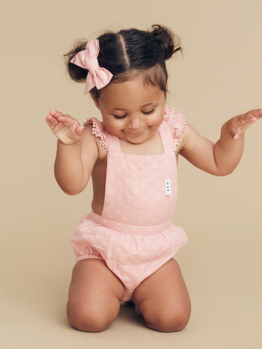Huxbaby Daisy Reversible Playsuit Dusty Rose Sunkiss