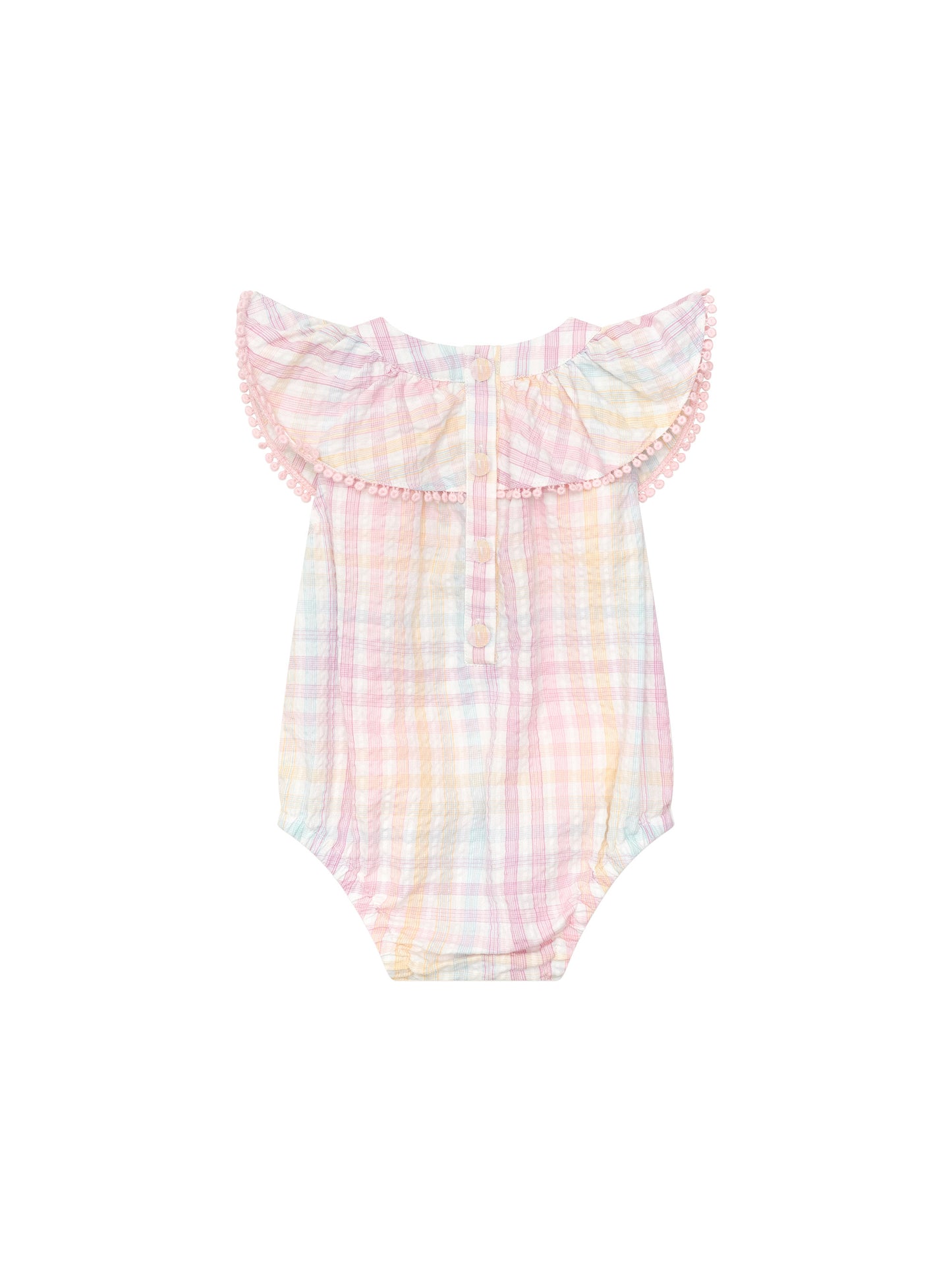 Huxbaby Rainbow Check Frill Onesie