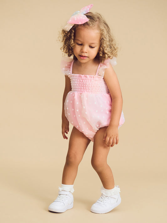 Huxbaby Sweetheart Frill Tulle Playsuit Pastel Rainbow