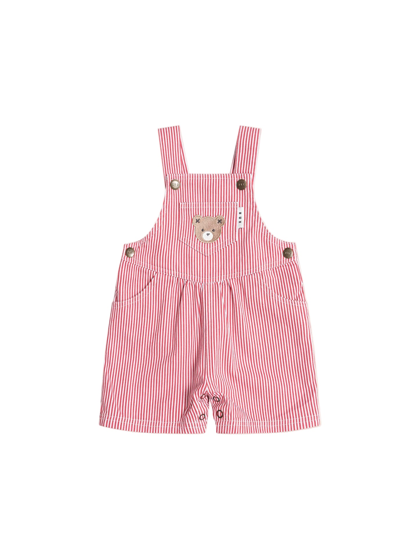 Huxbaby Chill Red Stripe Short Overalls