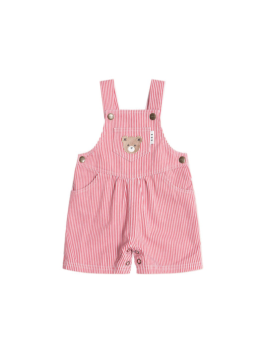 Huxbaby Chill Red Stripe Short Overalls