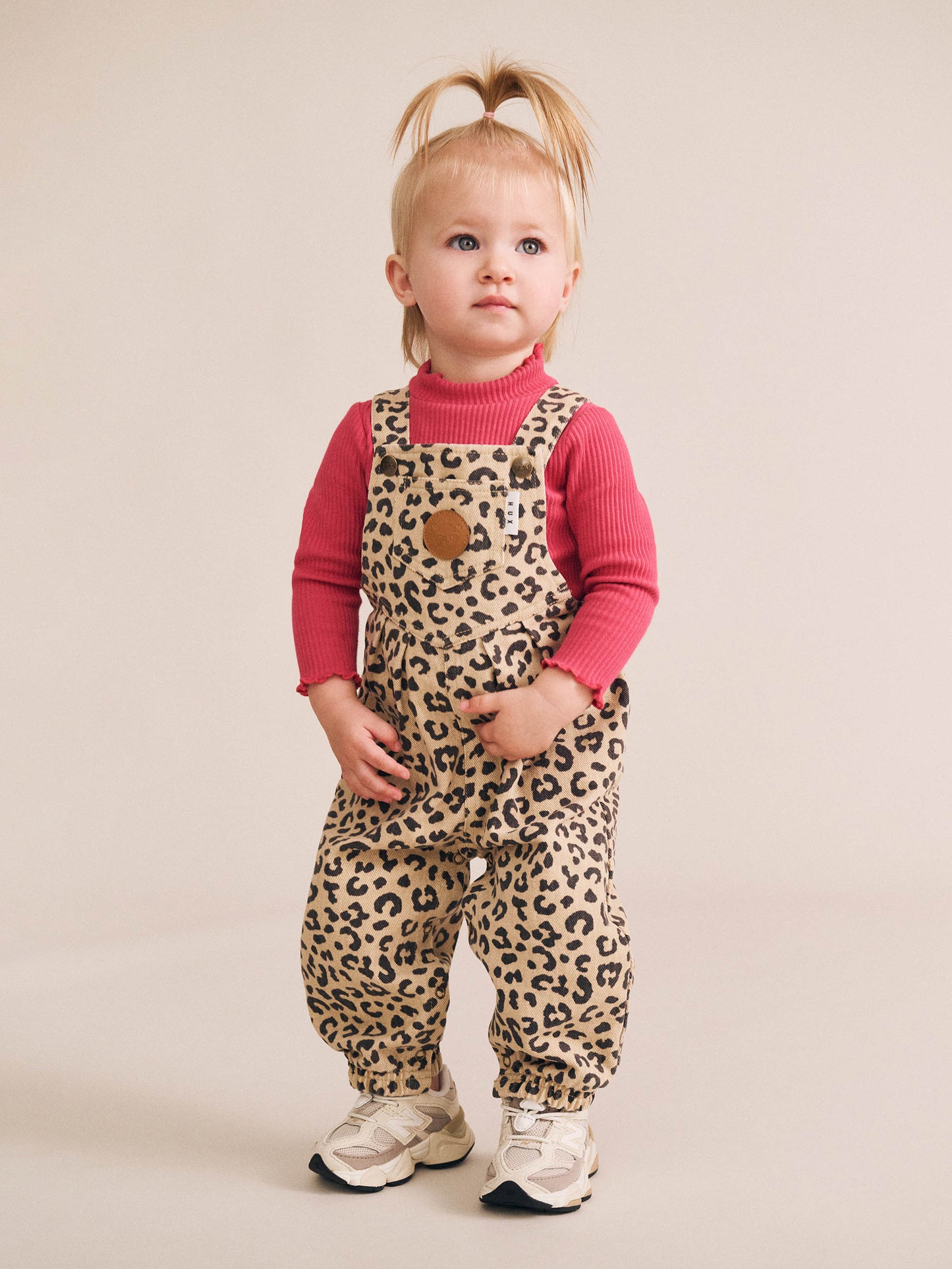 Huxbaby Leoprad Print Denim Overalls Animal