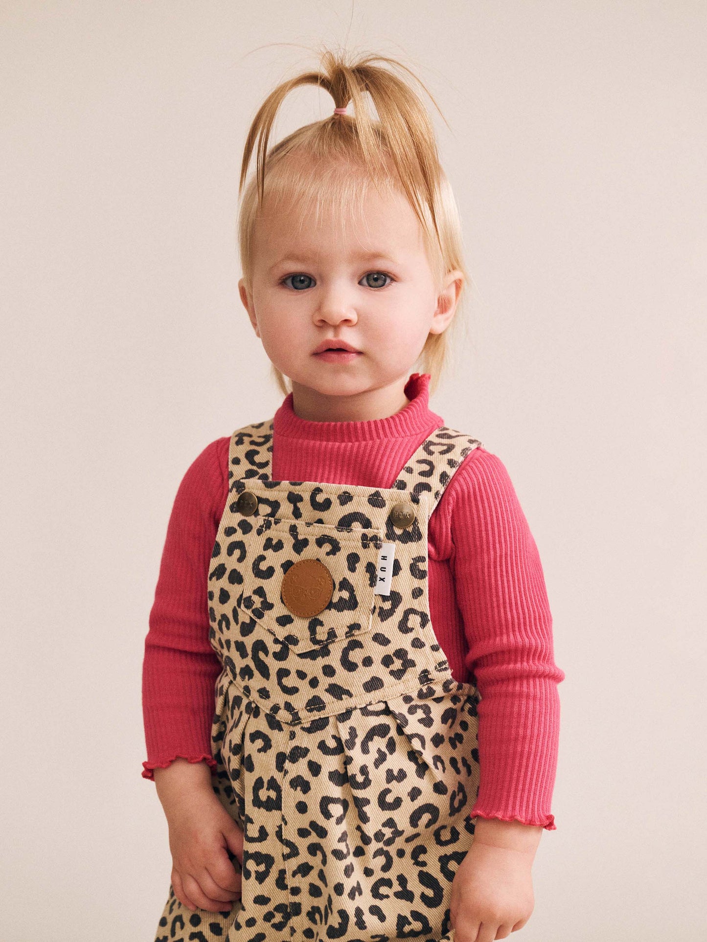 Huxbaby Leoprad Print Denim Overalls Animal