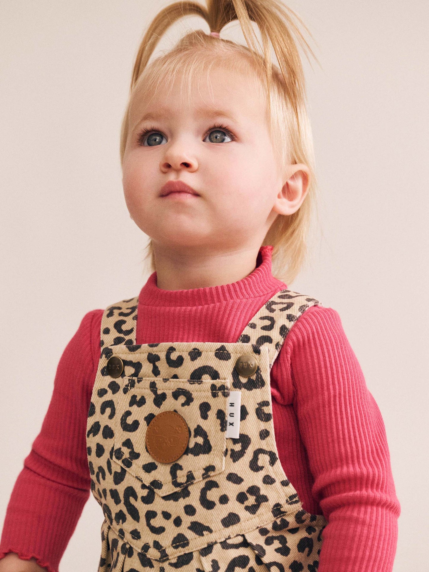 Huxbaby Leoprad Print Denim Overalls Animal
