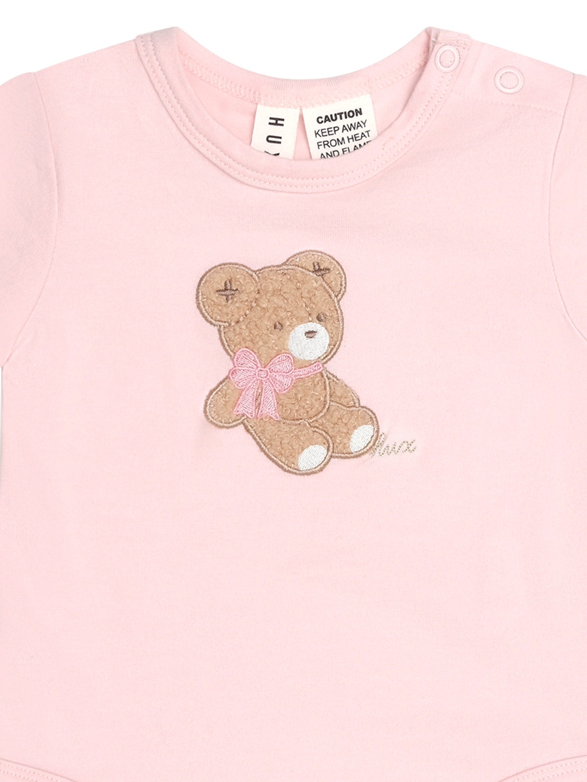 Huxbaby Bow Hux Short Sleeve Bodysuit Baby Pink