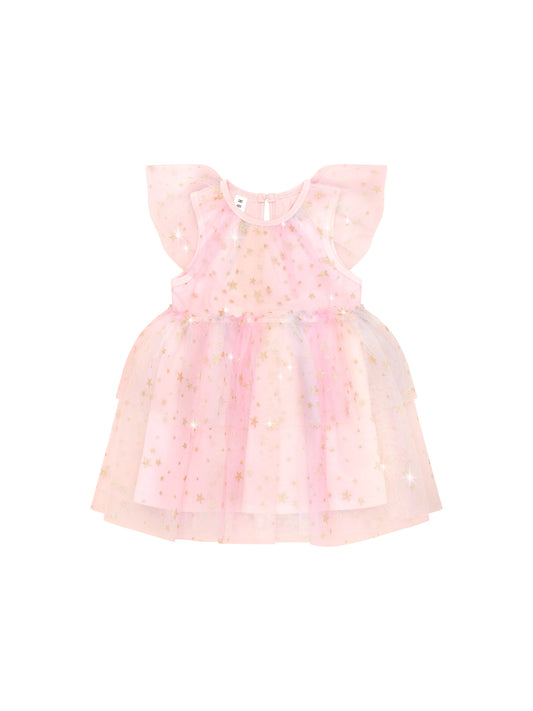 Huxbaby Starry Rainbow Frill Tulle Dress Rainbow