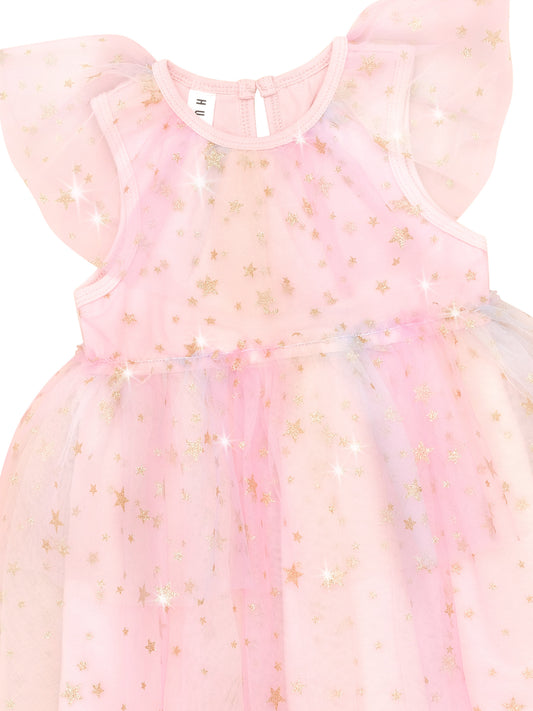 Huxbaby Starry Rainbow Frill Tulle Dress Rainbow