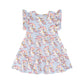 Huxbaby Rainbow Unicorn Tier Dress Ice Water