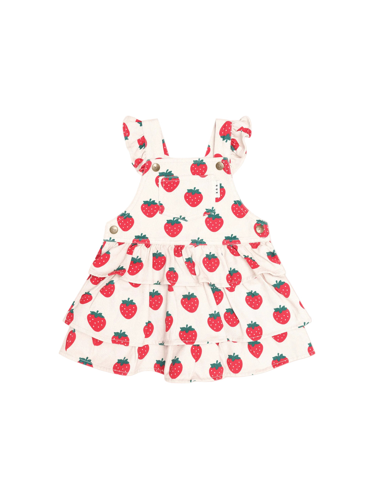 Huxbaby  Strawberry Tiered Pinafore Dress