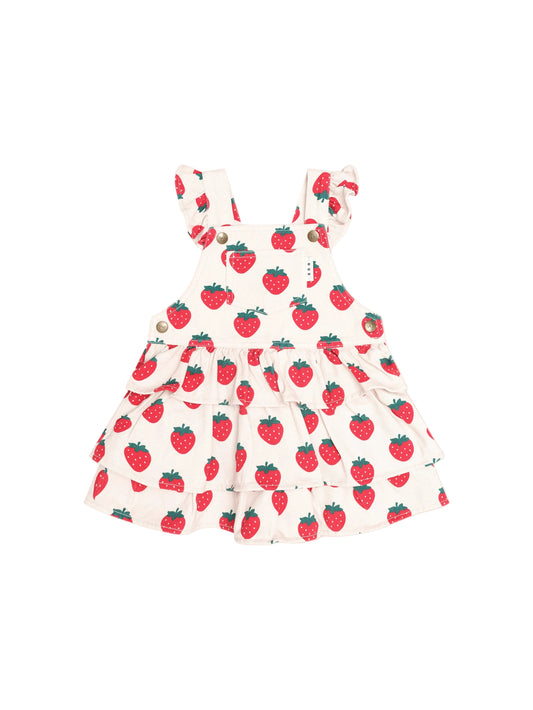 Huxbaby  Strawberry Tiered Pinafore Dress