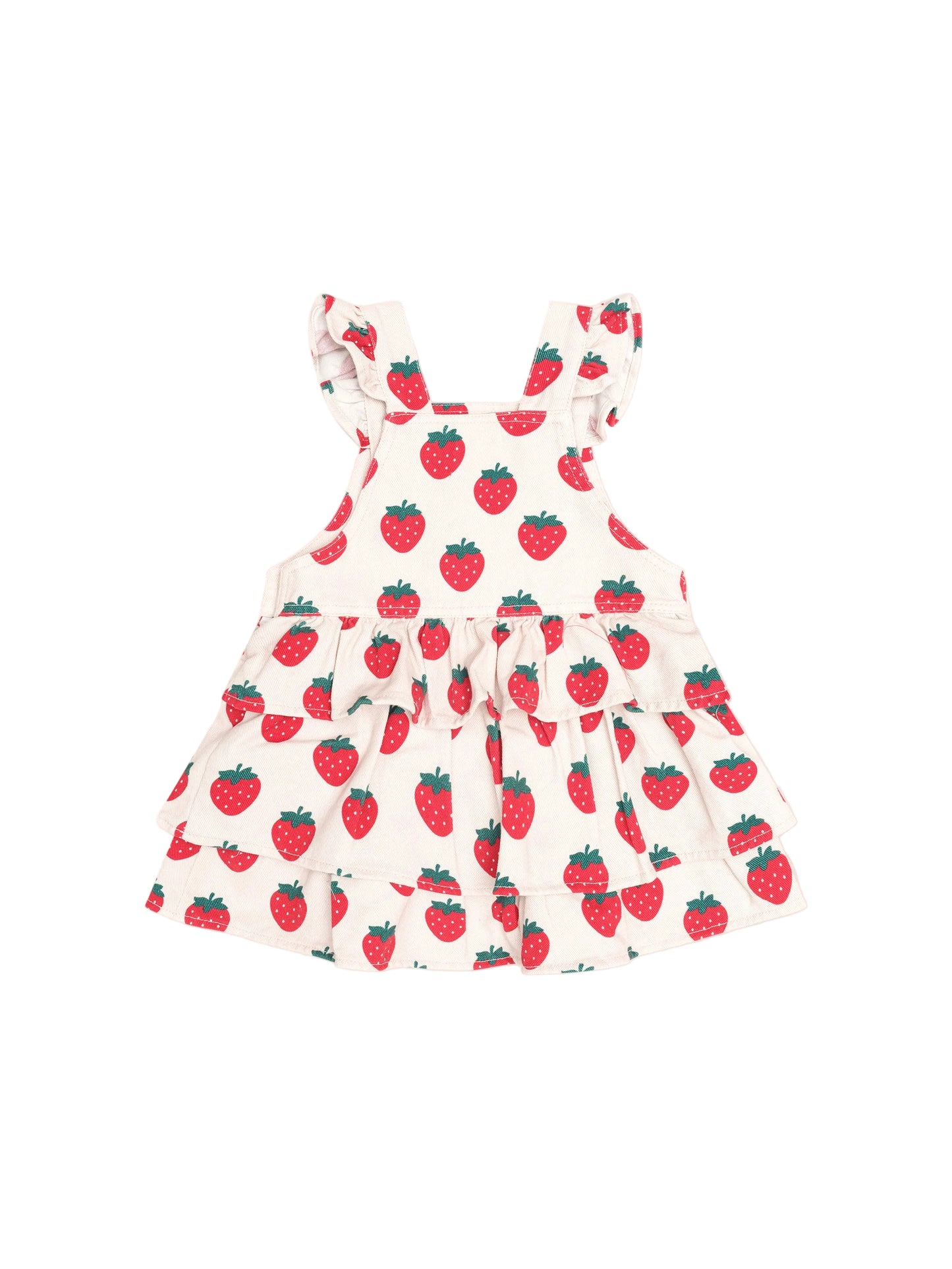 Huxbaby  Strawberry Tiered Pinafore Dress