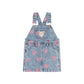 Huxbaby Dreamy Denim Hearts Pinafore Denim / Cherry