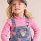 Huxbaby Dreamy Denim Hearts Pinafore Denim / Cherry
