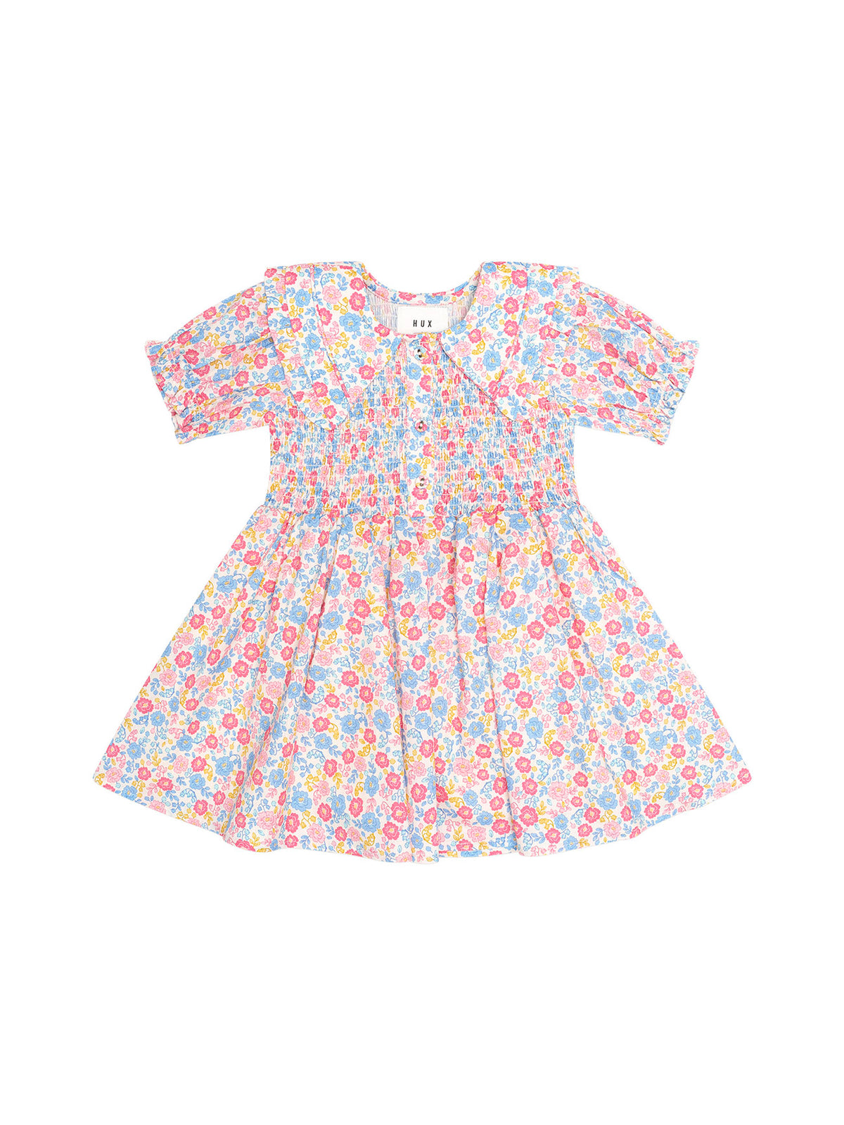 Huxbaby Vintage Floral Shirred Collar Dress