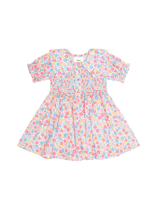 Huxbaby Vintage Floral Shirred Collar Dress