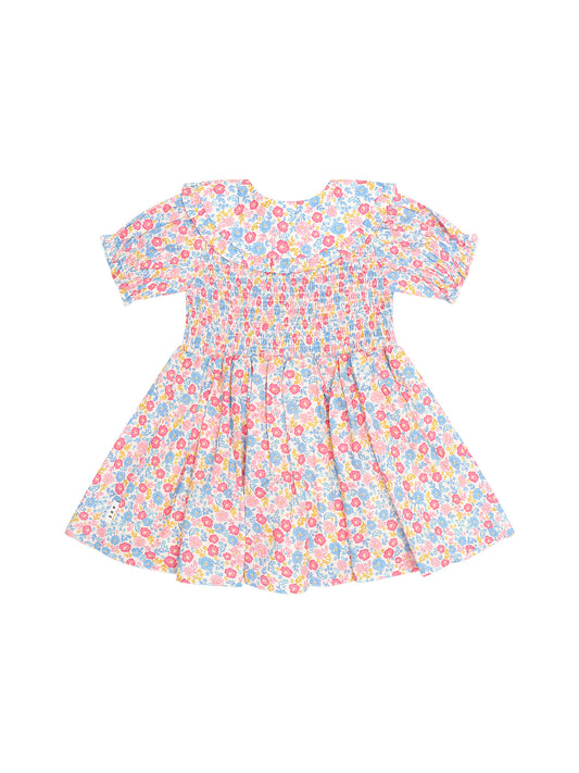 Huxbaby Vintage Floral Shirred Collar Dress