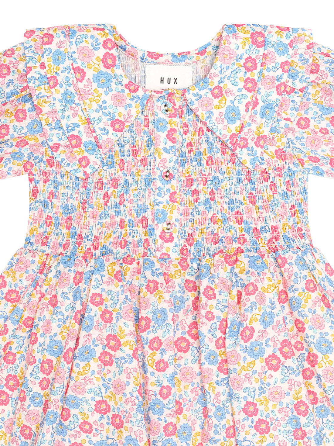 Huxbaby Vintage Floral Shirred Collar Dress