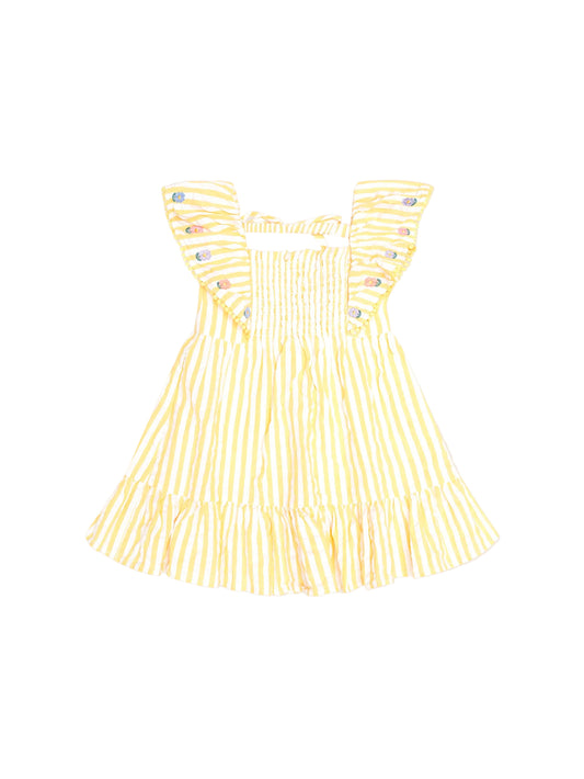 Huxbaby Flowerfield Stripe Shirred Dress