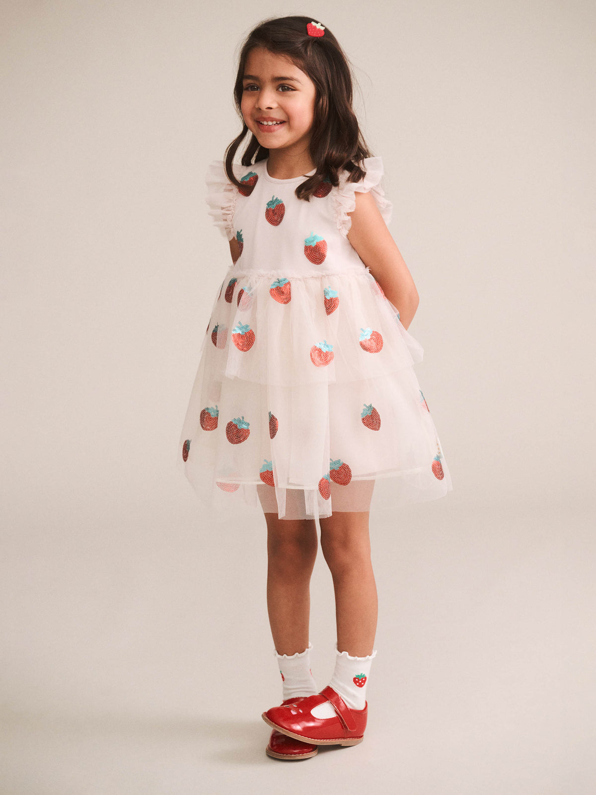 Huxbaby Sequin Strawberry Tulle Dress