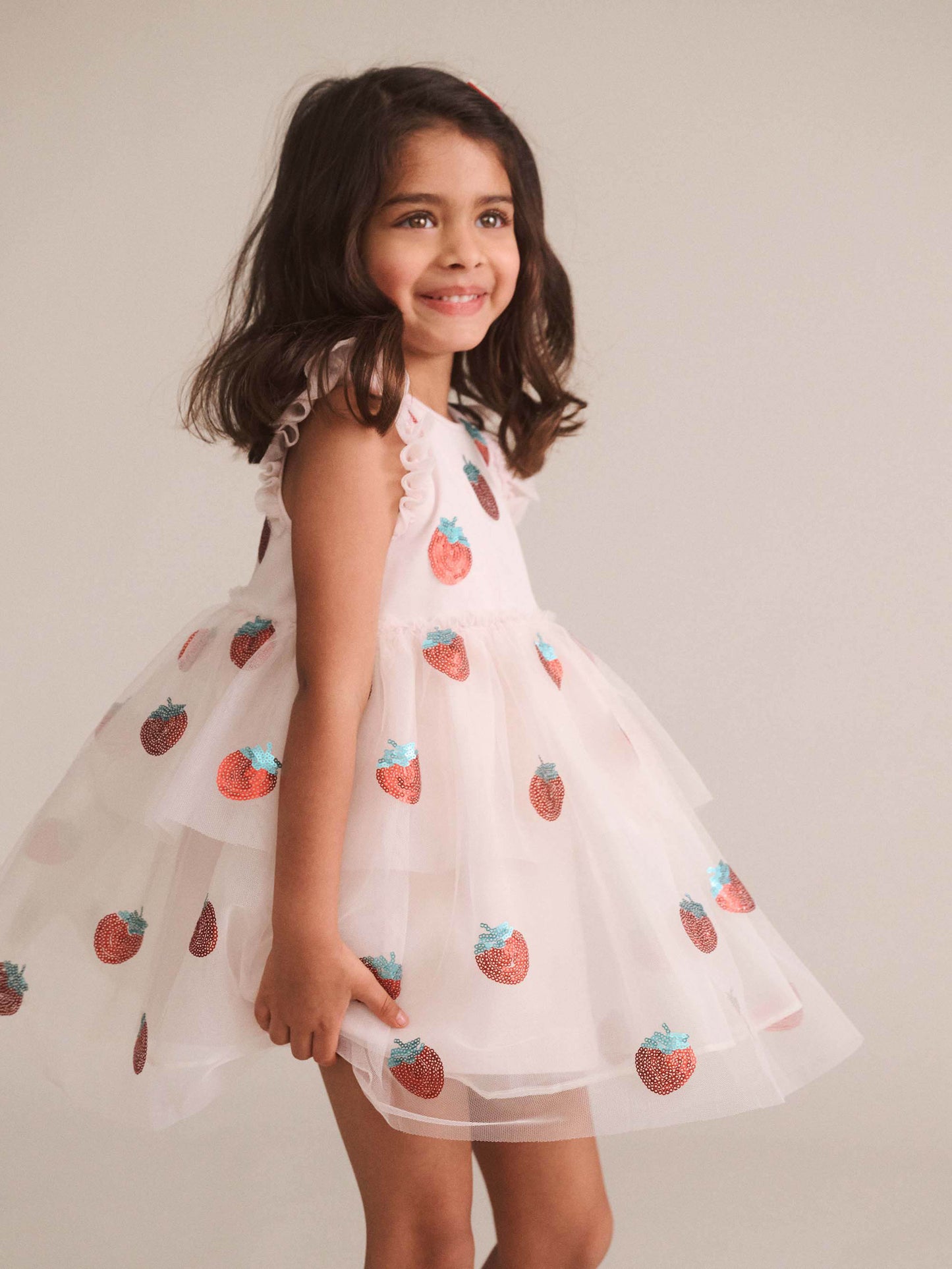 Huxbaby Sequin Strawberry Tulle Dress