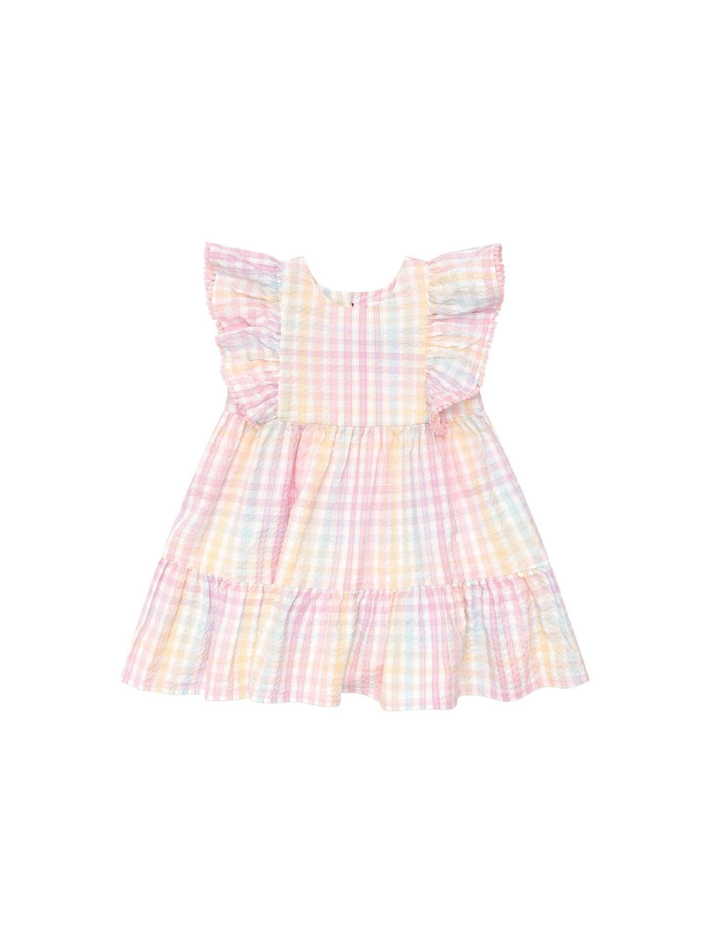 Huxbaby Rainbow Check Frill Dress