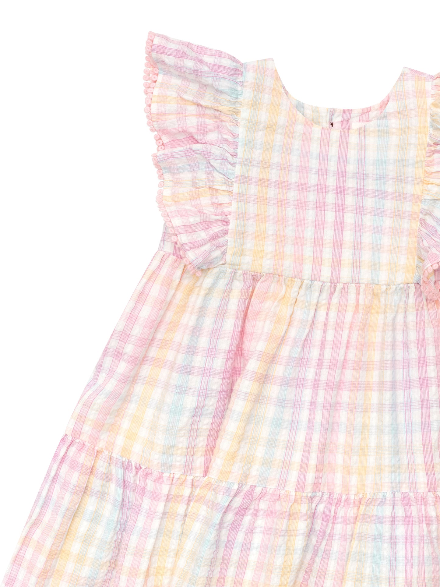 Huxbaby Rainbow Check Frill Dress