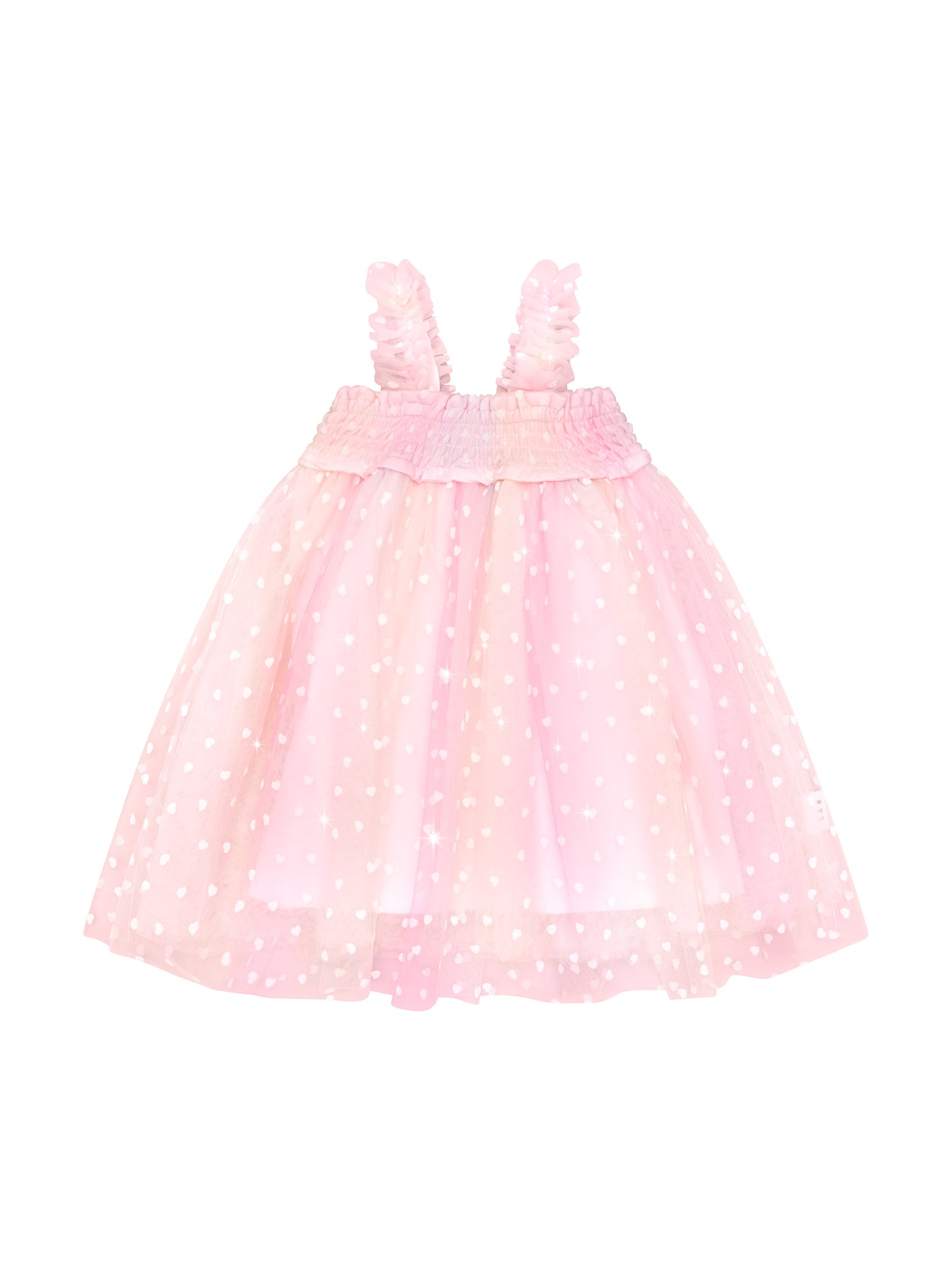 Huxbaby Sweetheart Shirred Tulle Dress Pastel Rainbow