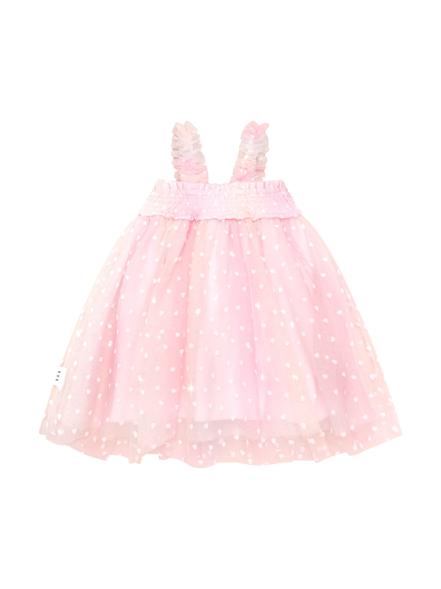 Huxbaby Sweetheart Shirred Tulle Dress Pastel Rainbow