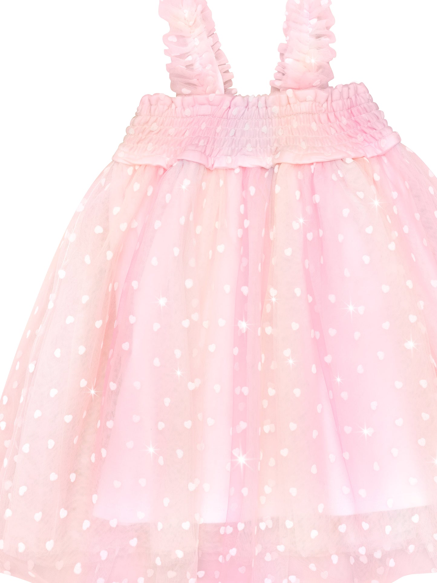 Huxbaby Sweetheart Shirred Tulle Dress Pastel Rainbow