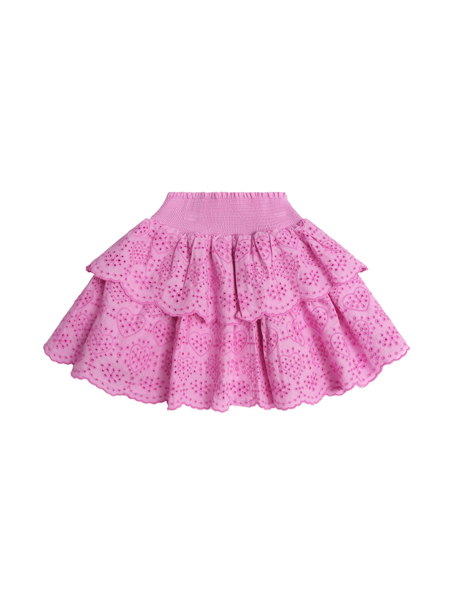 Huxbaby Tiered Broderie Skirt Magenta