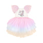 Huxbaby Unicorn Tiered Rainbow Party Dress