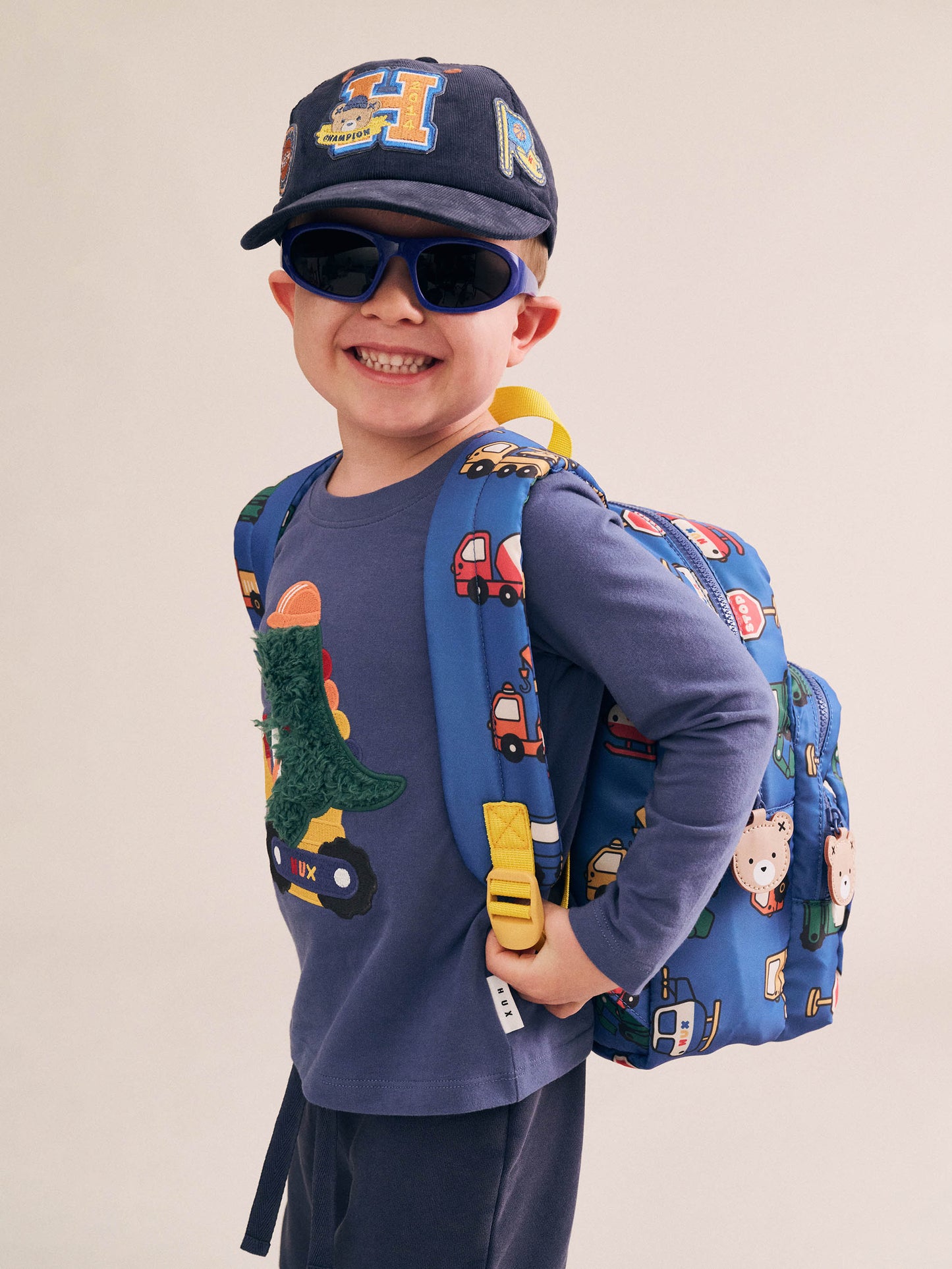 Huxbaby Tradie Dino Top Vintage Blue