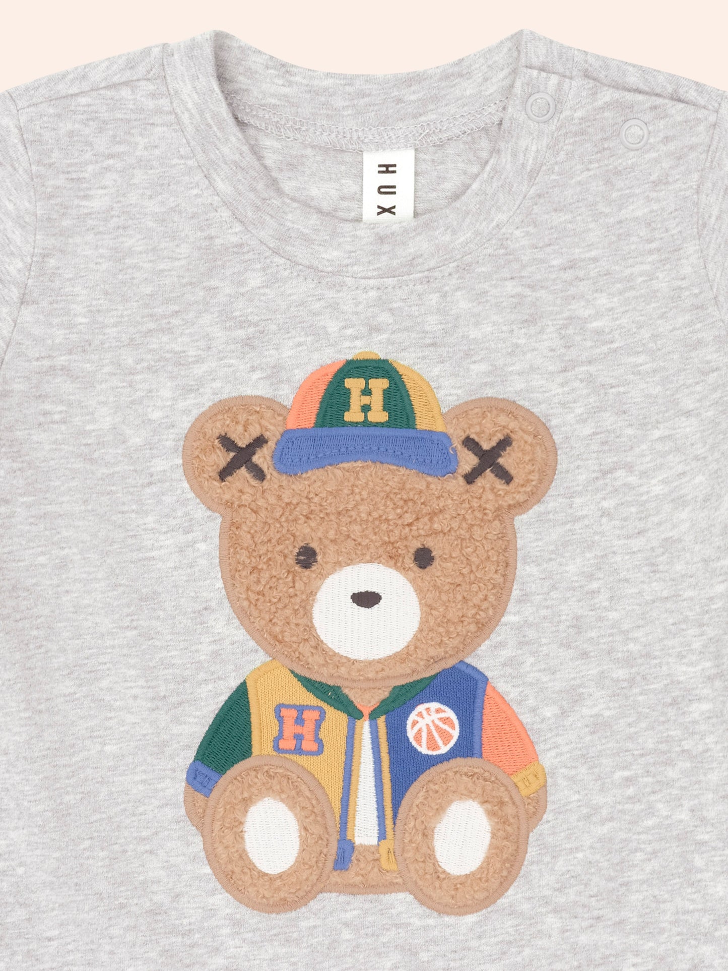 Huxbaby Varsity Grey Tee Grey Marle