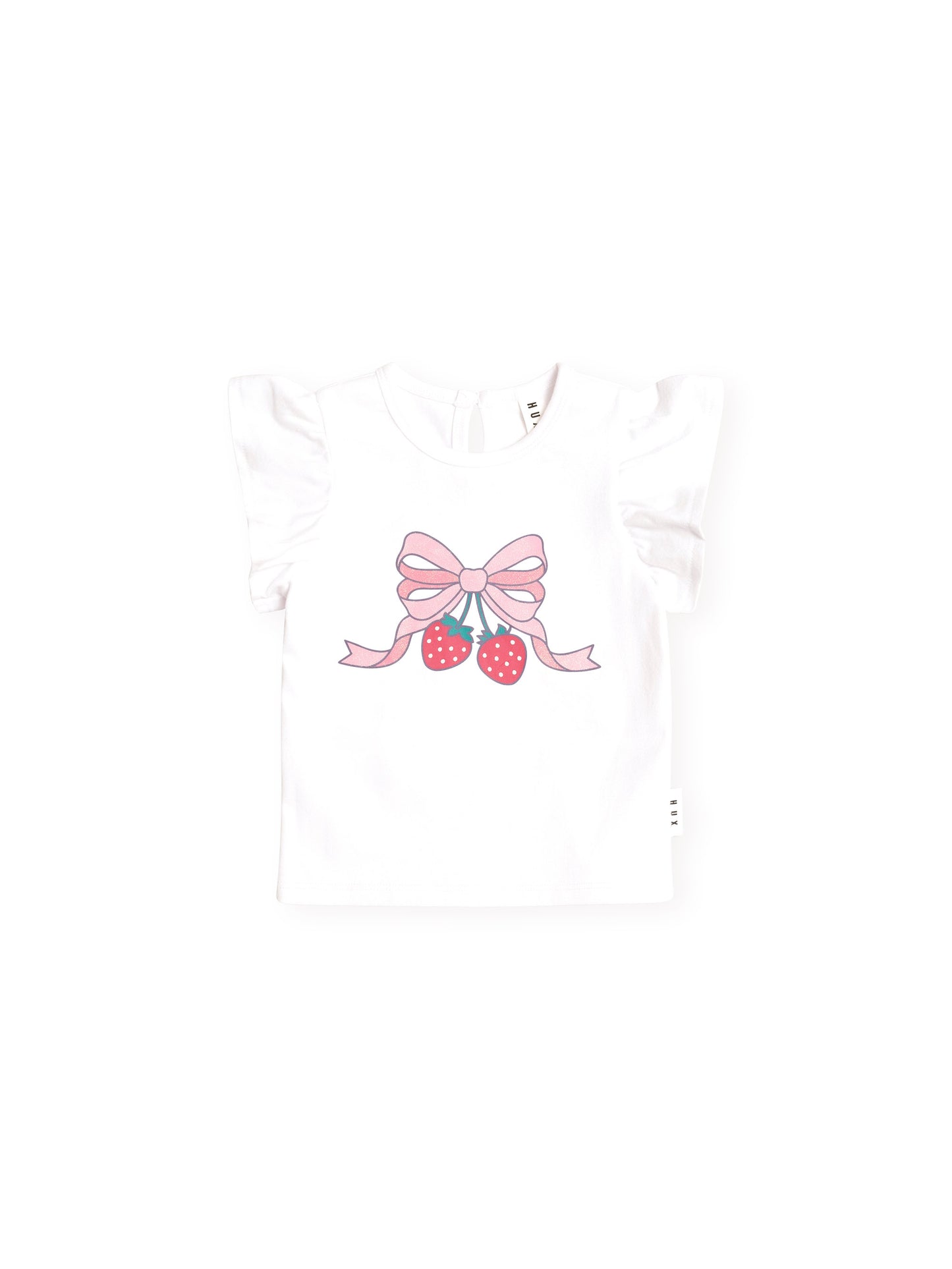 Huxbaby Strawberry Bow Frill Tee