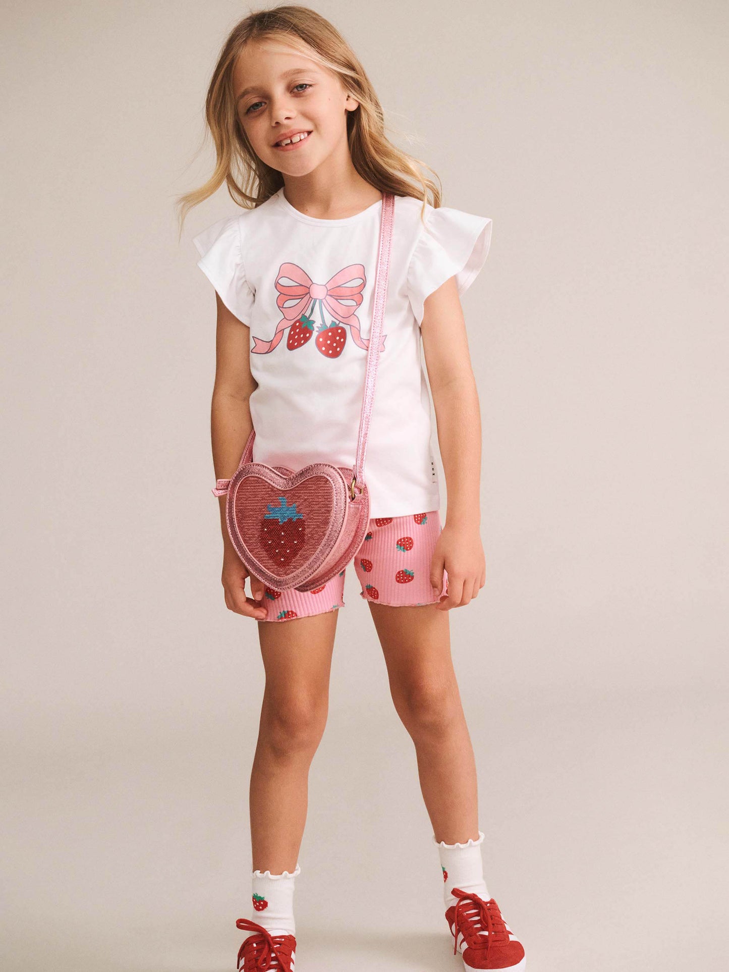 Huxbaby Strawberry Bow Frill Tee