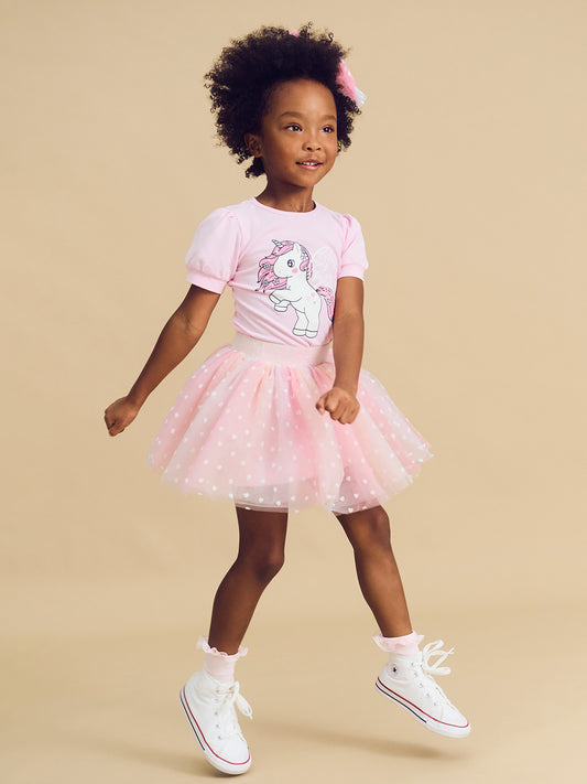 Huxbaby Flutter Unicorn Puff Sleeve T-Shirt Cherry Blossom