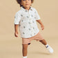 Huxbaby Dino Embroidered Shirt White