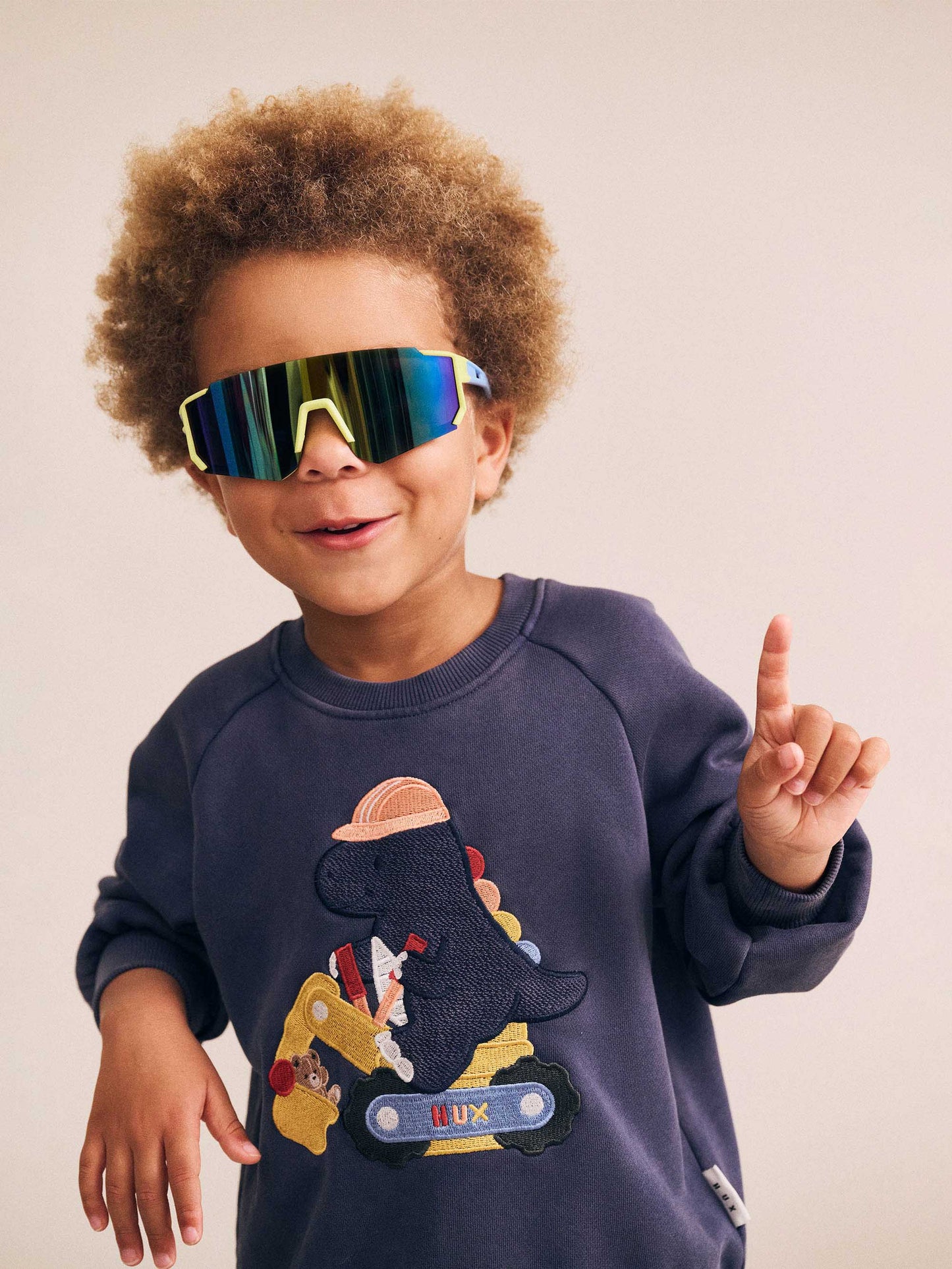Huxbaby Tradie Dino Sweatshirt Washed Navy