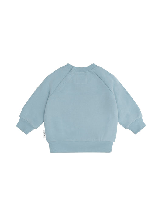 Huxbaby Construction Dino Sweatshirt Marine Blue