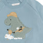 Huxbaby Construction Dino Sweatshirt Marine Blue