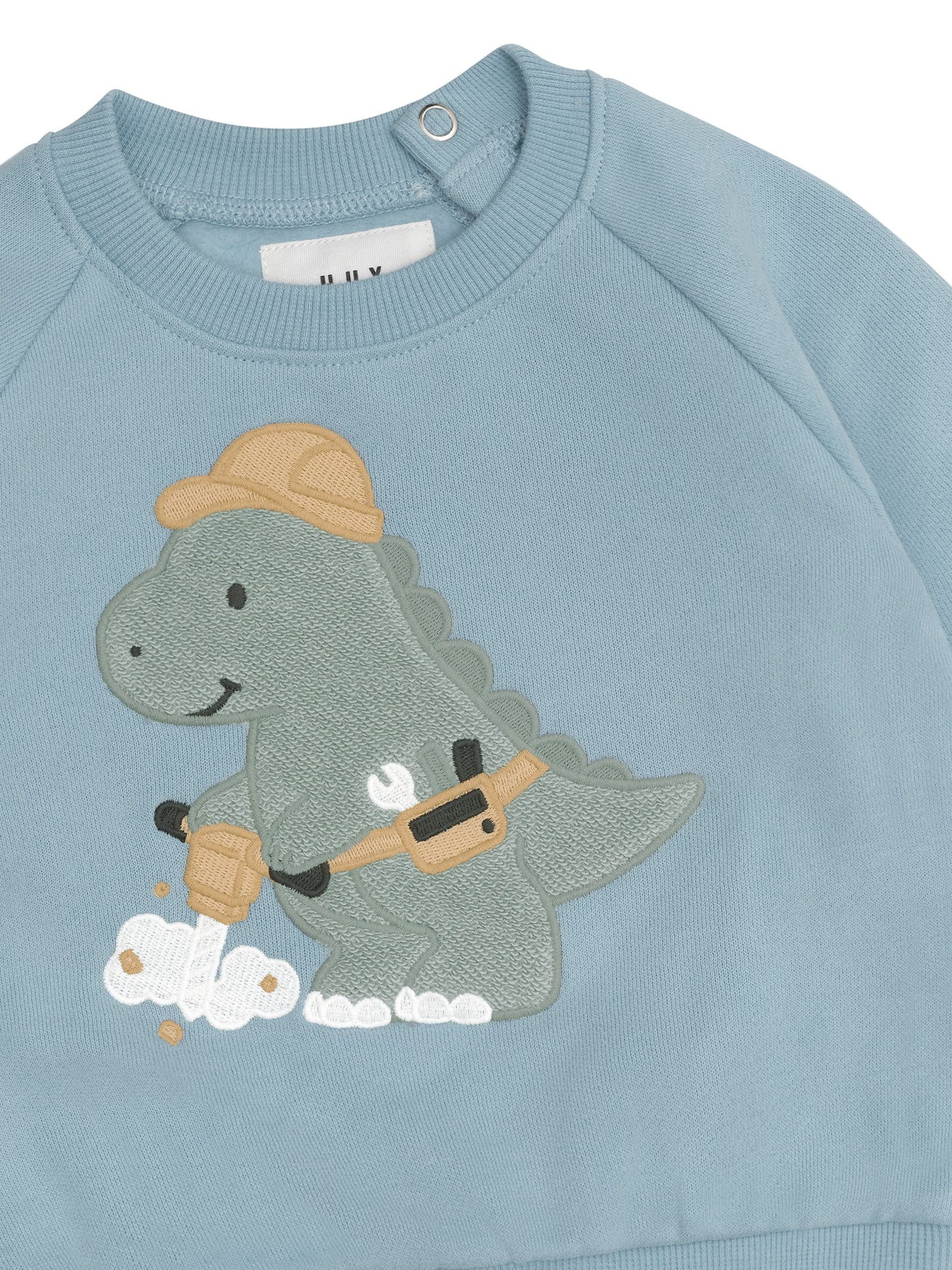 Huxbaby Construction Dino Sweatshirt Marine Blue