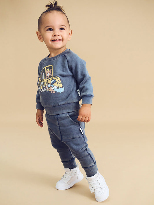 Huxbaby Digger Hux Sweatshirt Washed Navy