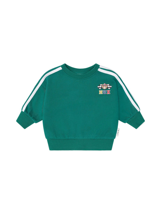 Huxbaby Racer Stripe Sweatshirt Emerald